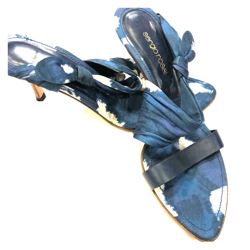 Authentic Sergio Rossi sandals fabric/leather